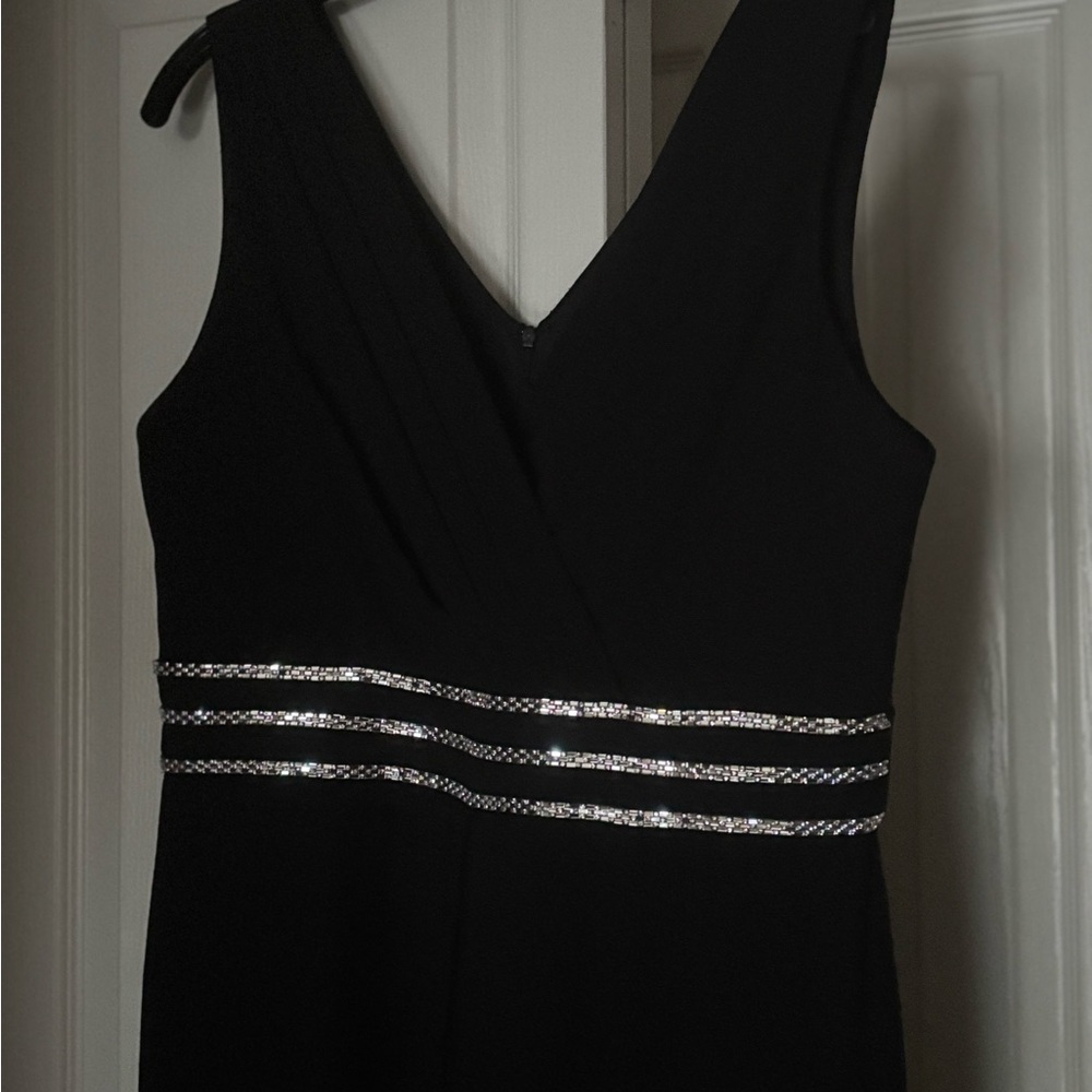 Elegant Black jumpsuit with Silver Accents